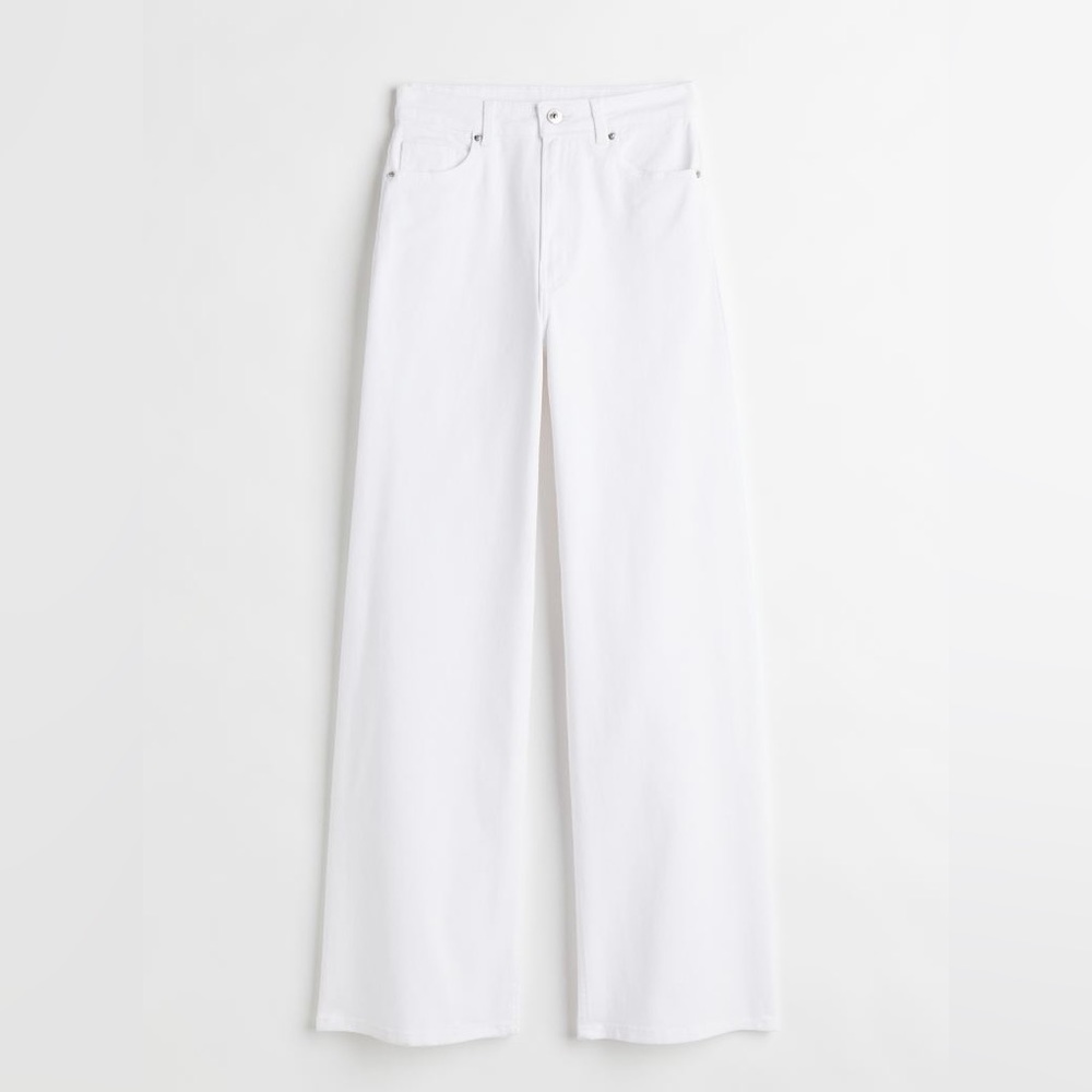 H&M White Wide Leg Pants Size 2